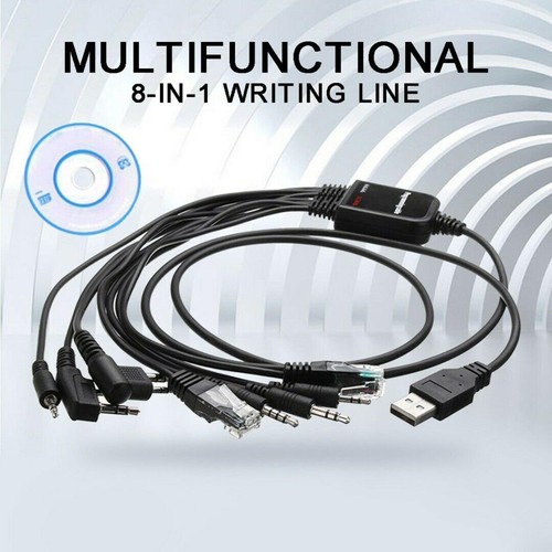 8 in 1 USB Programming Cable+Software CD For Motorola Baofeng Kenwood HYT Radio - Picture 8 of 24