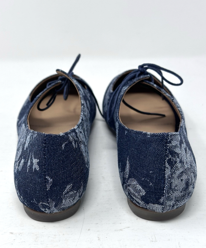 ME TOO Women Shoes Size 5.5M Blue Floral Denim Lace Flats - Picture 3 of 11