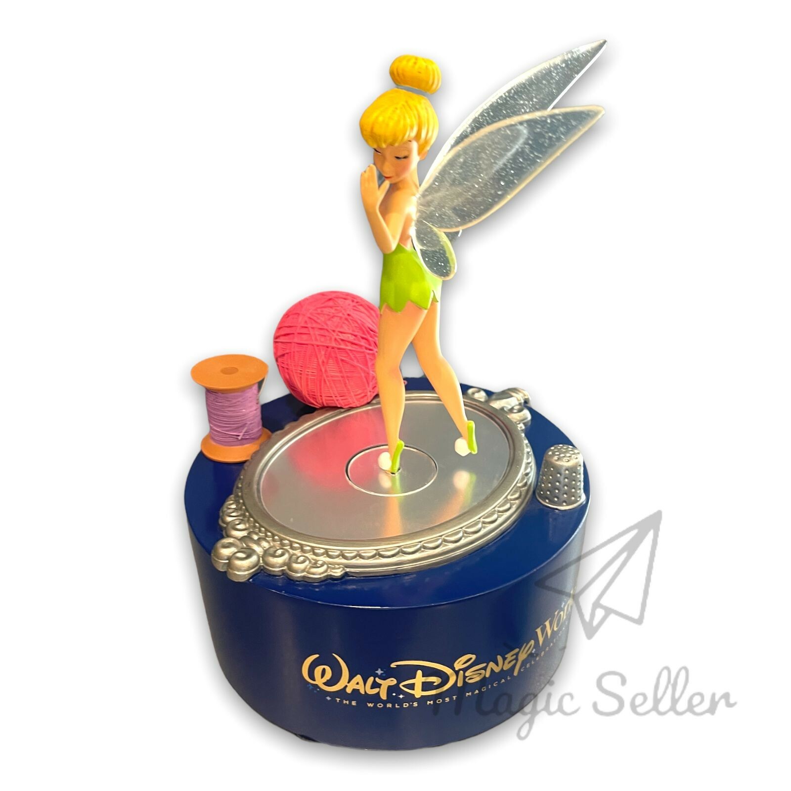 Disney Parks 50th Anniversary Peter Pan Tinker Bell Music Box Figure