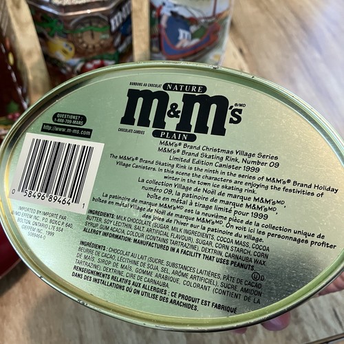 NEW M&M Collectible Christmas Village Candy Tins Skate Rink Clock Tower UNOPENED - Picture 3 of 11