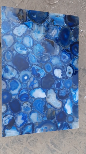 Console Table Top, Counter Blue Agate Table Top, Kitchen Top Tile Slab Home Deco - Video 1 of 1