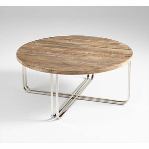Details About Reclaimed Wood Chrome Round Coffee Table Minimalist Details About Reclaimed Wood Chrome Round Coffee Table Minimalist