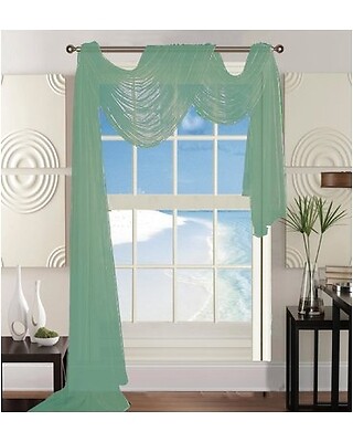 Empire Home 216" Long Sheer Curtain Valance Window / Scarf Great Value 30 Colors - Picture 5 of 25