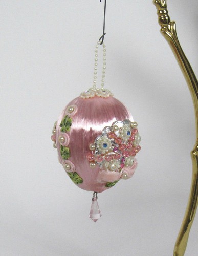 VTG JUNE ZIMONICK BEADED JEWELLED SWAROVSKI CRYSTAL CHRISTMS ORNAMENT FLOWERS - Picture 8 of 12