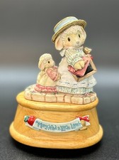    1995 Enesco MARY HAD A LITTLE LAMB Music Box Windup With Turn Off Switch   