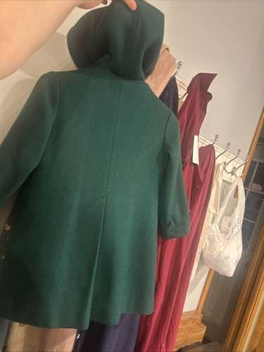 Vintage Bright Evergreen Wool Coat Tailored By Roths child Made In USA - Picture 9 of 14