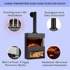 Elektrokamin elektrische Heizung 1800W LED Flammen Rohr Fernbedienung schwarz