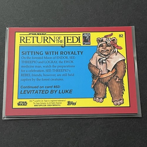 2023 Topps STAR WARS CHROME SAPPHIRE ROTJ SITTING WITH ROYALTY GREEN Ref /60 #82 - Picture 2 of 2