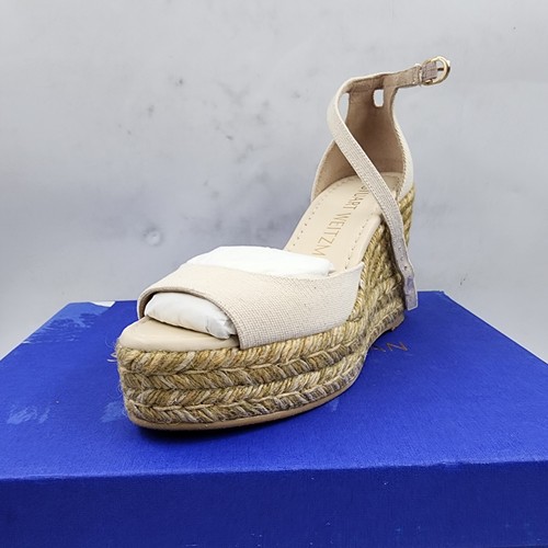 Stuart Weitzman Nudistia Espadrille Wedge Sandals Women's 5.5B Natural Ankle - Picture 12 of 16