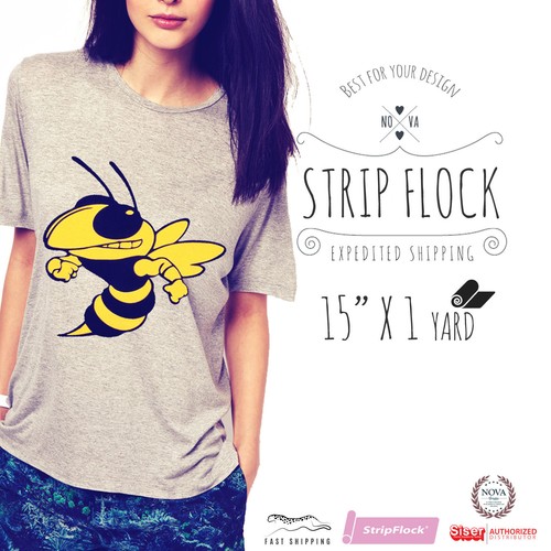 Siser STRIPFLOCK Vinile Trasferimento Calore 15" X 1 Yd  - Foto 1 di 28