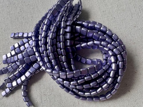 50 Czech Glass 6mm Flat Square Tile Loose Beads 2 Holes CzechMates 6mm - Picture 12 of 116