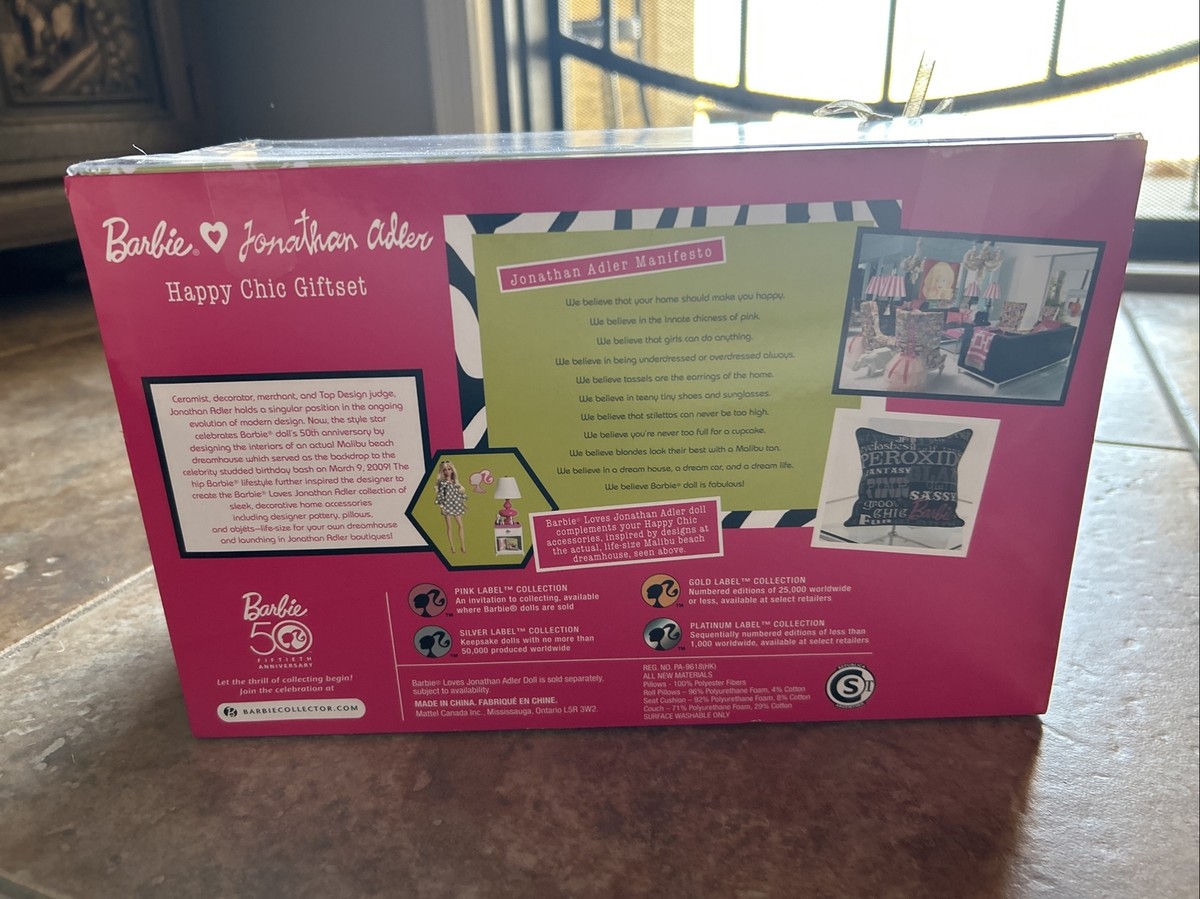 Mattel Barbie Loves Jonathan Adler Happy Chic Sofa Gift Set