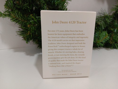 Hallmark Keepsake Ornament John Deere 4120 tractor 2012 - Imagen 3 de 3