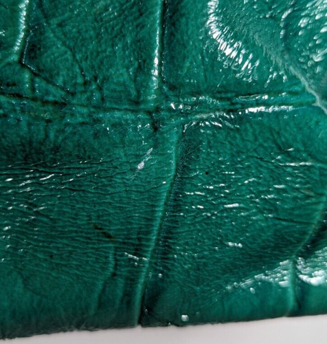 Kate Spade Christmas Green Patent Croc Handbag Purple Lining Gold Tone Hardware - Picture 12 of 14