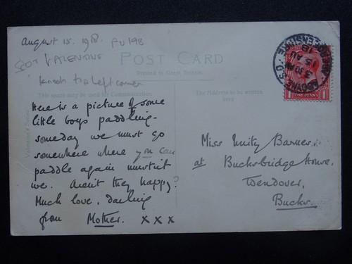 Aberdeenshire ABOYNE LOCH Kinder waten in Loch um 1918 Postkarte von Valentine - Bild 2 von 2