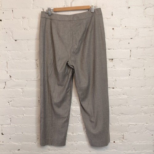 Pantalone St John cropped gamba dritta leggero grigio lana taglia 10 - Foto 4 di 6