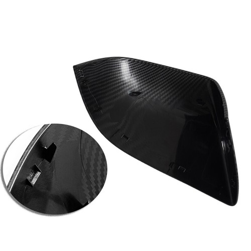 Carbon Fiber Side View Mirror Cover Wing Cap Replacement For Tesla Model 3 2017+ - Imagen 8 de 9