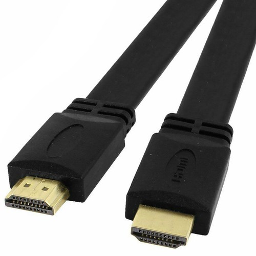Langer flacher HDMI Stecker auf Stecker High Speed mit Ethernet Kabel PS4 SKY Gold Blei 3D - Bild 7 von 9