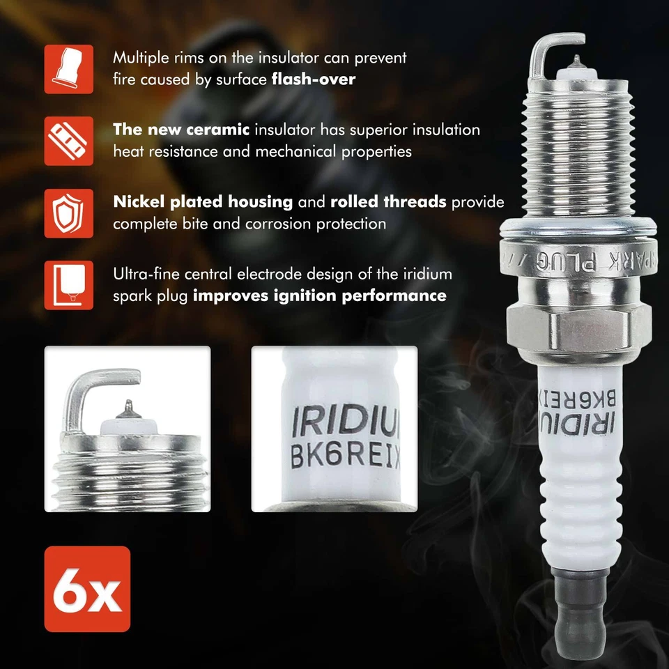 Kit de 6 bobinas de encendido y 6 bujías de iridio para BMW 320i 330Ci X3 Rolls-Royce Foto 4 de 4