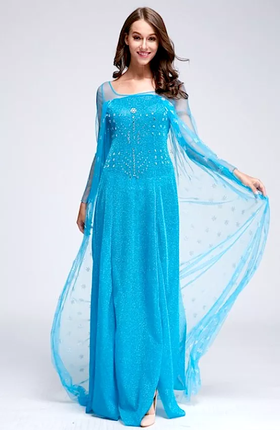 Frozen Vestito Carnevale Elsa Donna Adulto Dress up Woman Elsa