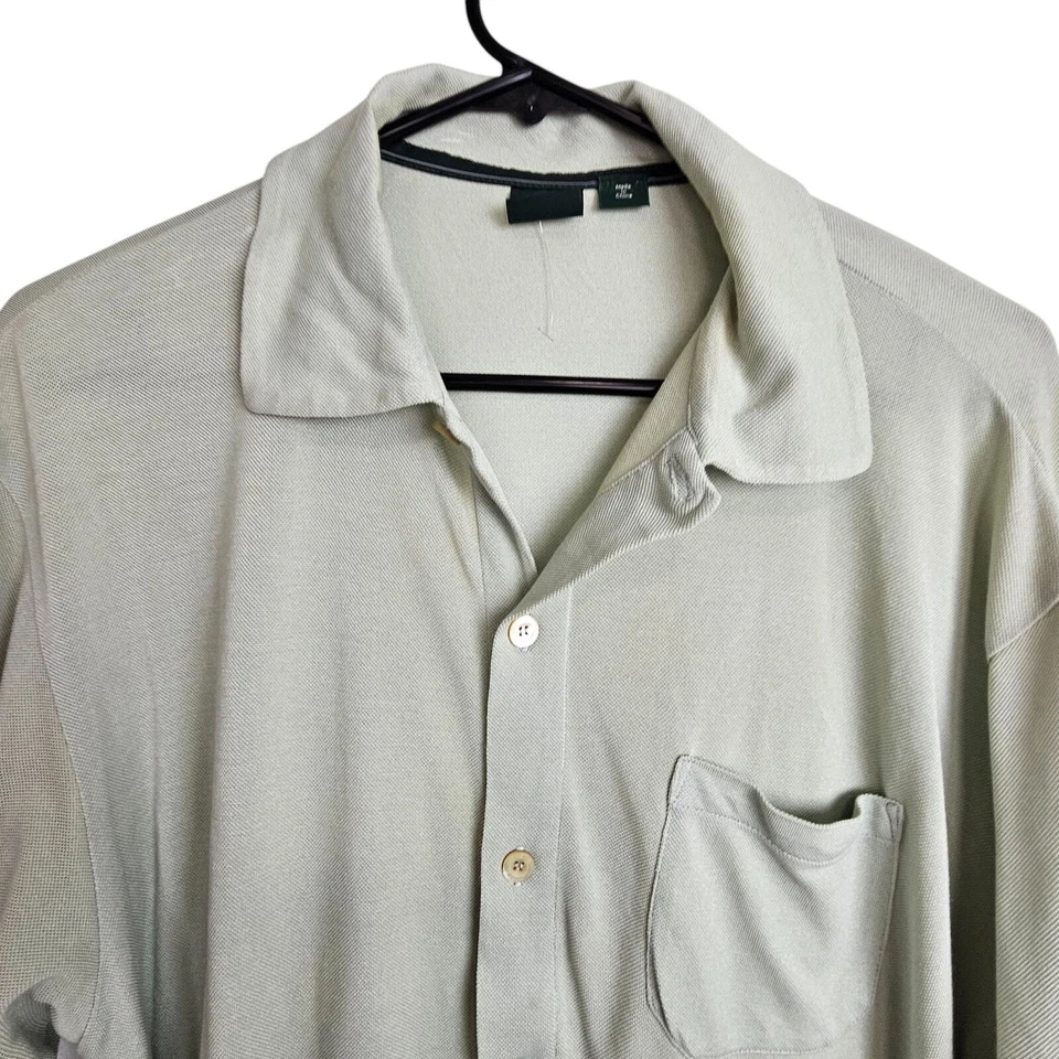Boss Hugo Boss Shirt Men M Light Green Button Down Shirt Silk Shirt Men Golf  - Image 2 of 4