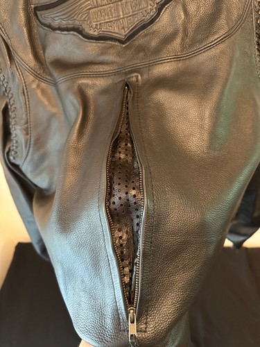 Women's L Harley Davidson WILLIE G Black Leather Convertible Jacket Motorcycle - Bild 14 von 14