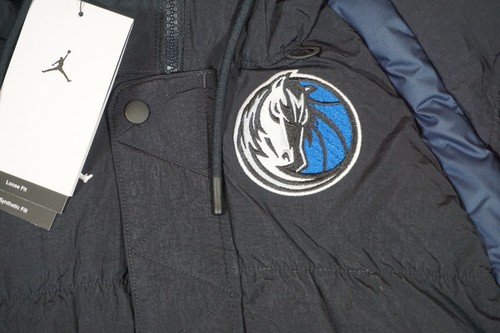 Dallas Mavericks Jordan Nike Statement Navy Full Zip Puffer Jacket Size Small - Picture 3 of 7