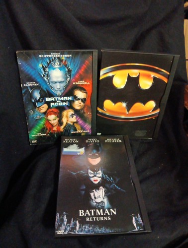 Batman/Batman & Robin/Batman Returns (DVD) Tested VG Snapcases Fast Shipping - 第 1/10 張圖片