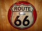 Route US 66  16" Dome Metal Wall Sign - Vehicle Home Wall Decor Man Cave