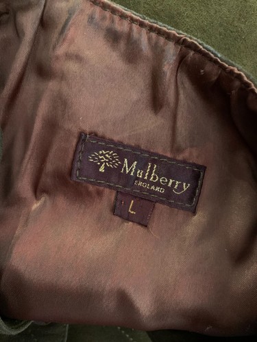 Mulberry leather suede Women's waistcoat L *marks vest short country green brown - Picture 10 of 13