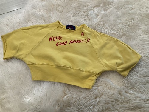 The Animals Observatory Cropped Sweatshirt Kids Size 4 T Years Yellow
