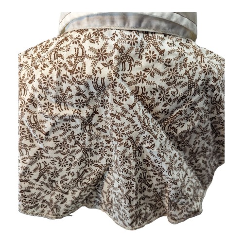 Vintage Ship'n Shore Dickie Halsband & Handfesseln Giraffen Blumen braun & creme - Bild 3 von 15