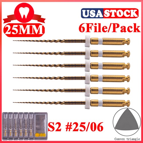 6 piezas Endodoncia Dental Endodoncia Archivos Pro Oro Cónico NITI Archivos de Canal Raíz SX-F3 25MM - Imagen 12 de 18