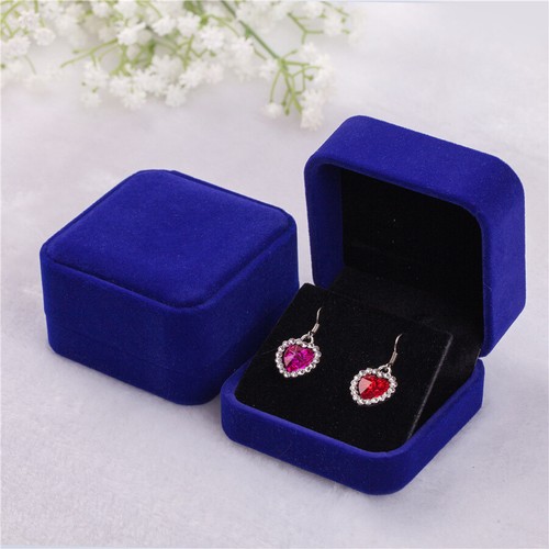 Velvet Earring Gift Boxes Jewelry Box Case for Pendant Necklace Romantic Wedding - Picture 9 of 18