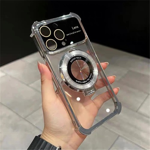 Plating Magnetic Holder Stand Phone Case For iPhone 11 12 13 14 15 Pro Max - Picture 22 of 30