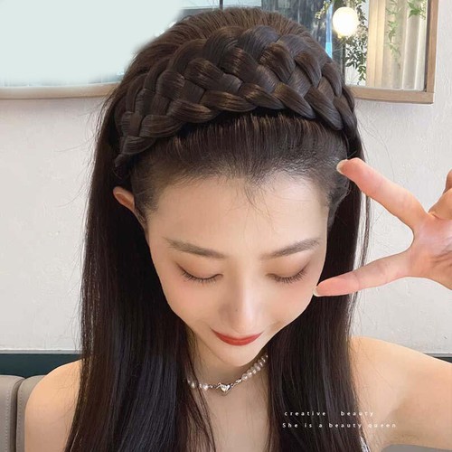 Fake Thick Plaited Chunky Braided Headband OnePiece Women Hair Band Wide Twist🎀 - Picture 7 of 17