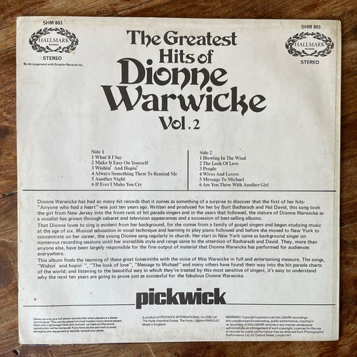 THE GREATEST HITS OF DIONNE WARWICK VOL.2 EX(sleeve)/NEAR MINT VINYL LP - Picture 2 of 12