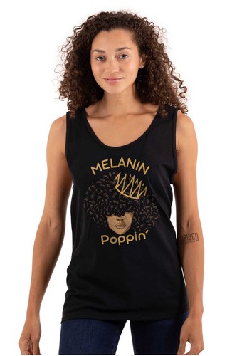 Cool Afro Black Queen Melanin Poppin Crown Womens Tank Top Sleeveless Shirts