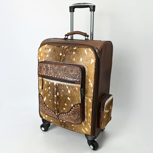 AD American Darling Travel Case Beautifully Hand Tooled Hair-On Genuine