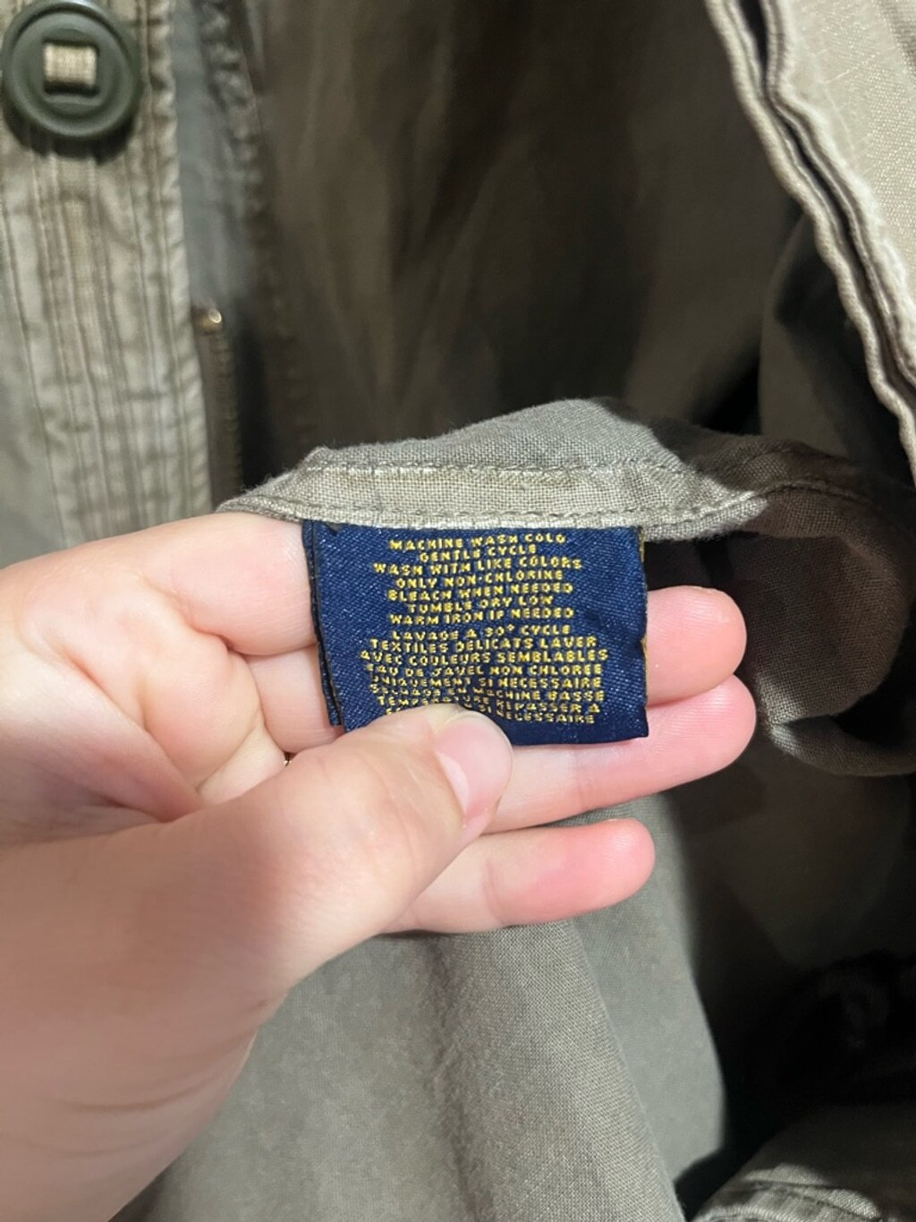 Mens Vintage Rugby Ralph Lauren Distressed Grunge Green Miltary Jacket Sz Large