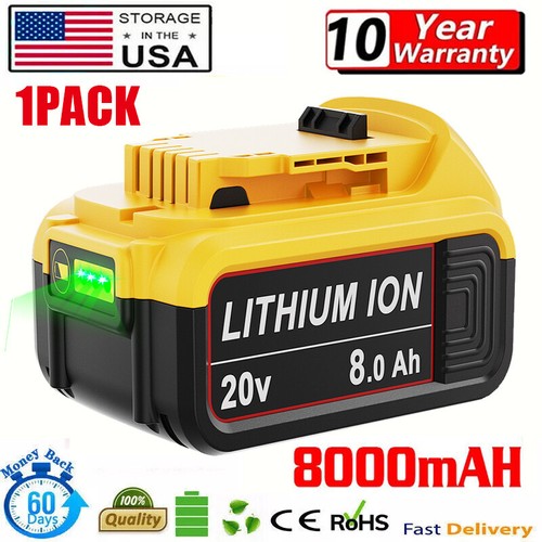 For DeWalt 20V 20 Volt Max 8.0AH Lithium Battery/Charger DCB206 DCB200-2 DCB210 - Picture 11 of 24