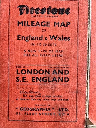 6x 1930's Firestone Cloth Car Mileage Maps - Vintage FAB lot - see photos - Foto 13 di 13