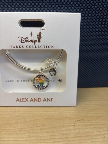 NewAlex and Ani Disney Parks Mickey Crystals Rainbow Pride Love Bangle Bracelet - Picture 3 of 5