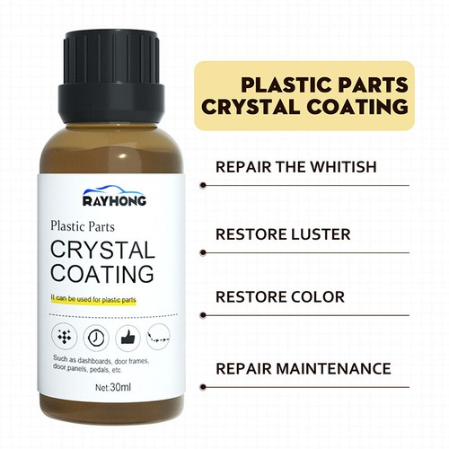 3X Plastic Part Crystal Coating Easy to Use Car Refresher Gloss Protection 30ml✹ - Picture 14 of 16