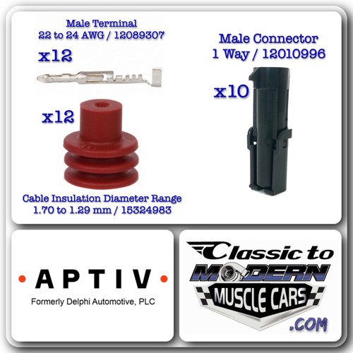 APTIV Delphi Weather Pack 1 Way 10 Sets - Male of Connector / Terminal / Seal - Picture 14 of 14