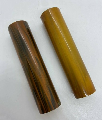 Old Bakelite Vein Rods Handle Vintage Prayer Bead Set of 2 86 g Simichrome Test - Picture 3 of 9