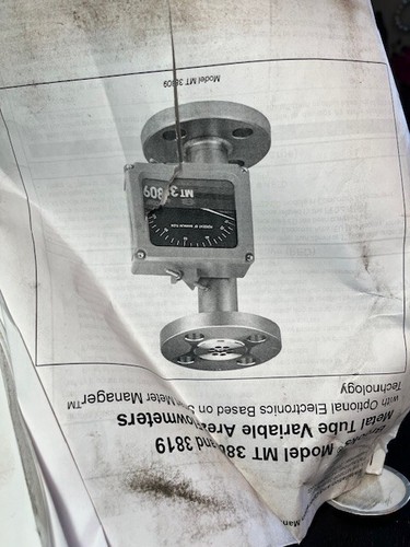 Brooks MT3809 3809E16BAHJA1A1 Flow Meter 3" Variable Area with Manual NEW - Picture 5 of 7