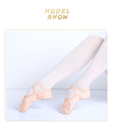 Profi Ballettschuhe Sohle Mädchen Ballerina Tanz Netz Spleiß Ballett Hausschuhe - Bild 10 von 14