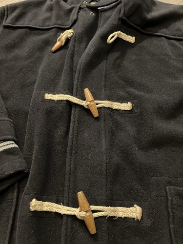 Men’s XL Tommy Hilfiger 90’s Surplus Style Long Hooded Wool Blend Overcoat VTG - Picture 13 of 18