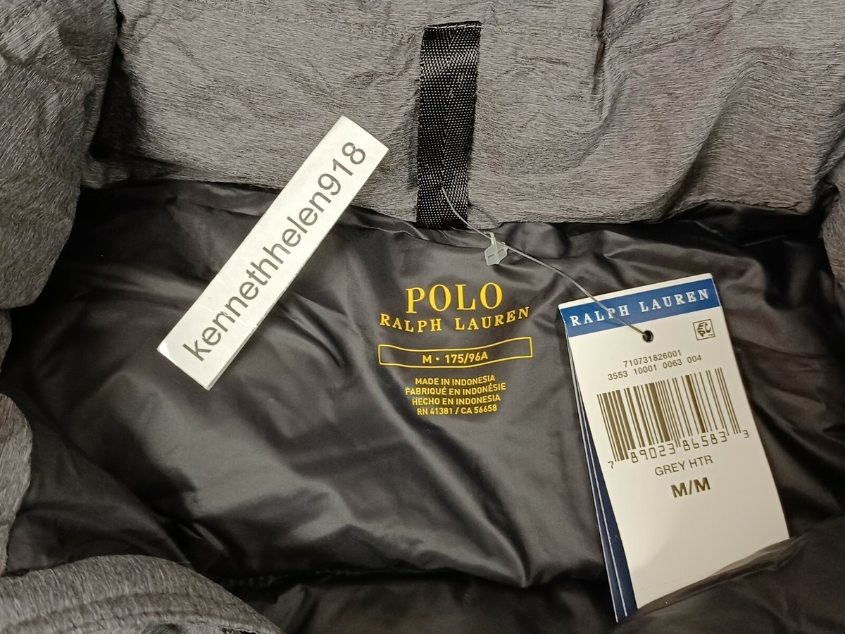 POLO RALPH LAUREN WATER REPELLENT DOWN JACKET COAT HEATHER GREY